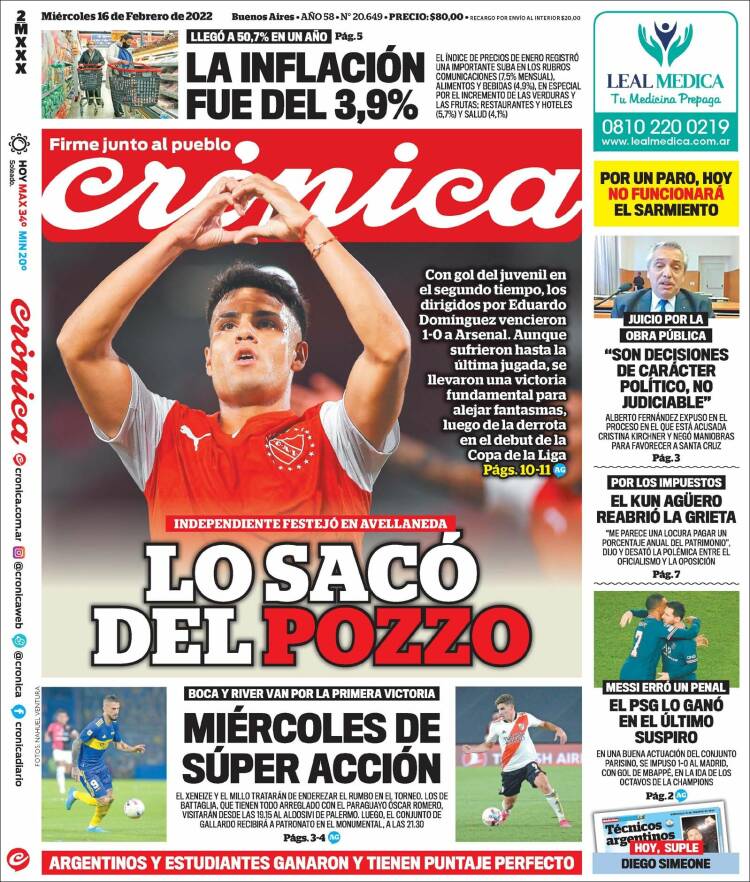 Portada de Crónica (Argentina)