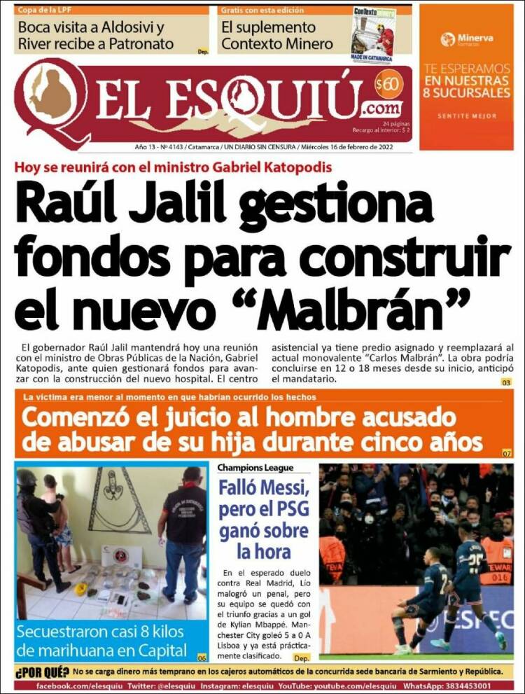 Portada de El Esquiu (Argentina)