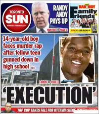 Portada de The Toronto Sun (Canadá)