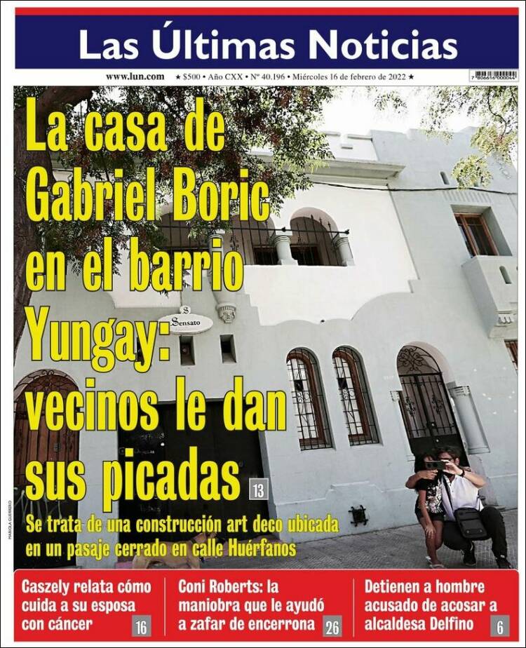 Portada de Las Últimas Noticias (Chile)