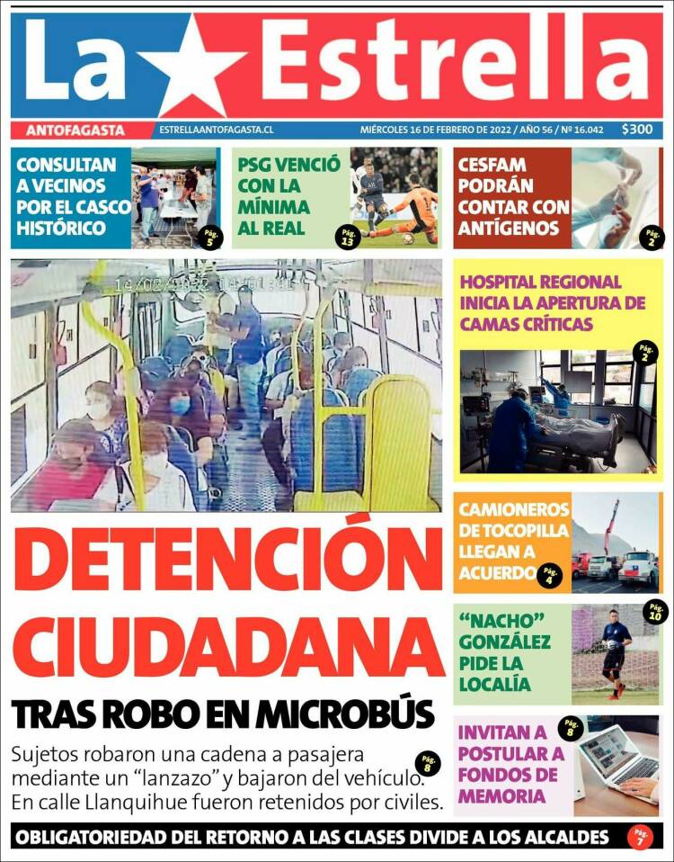 Portada de La Estrella del Norte (Chile)