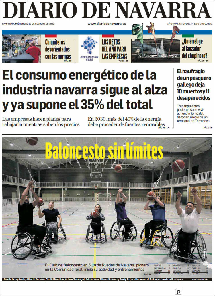 Portada de Diario de Navarra (Spain)