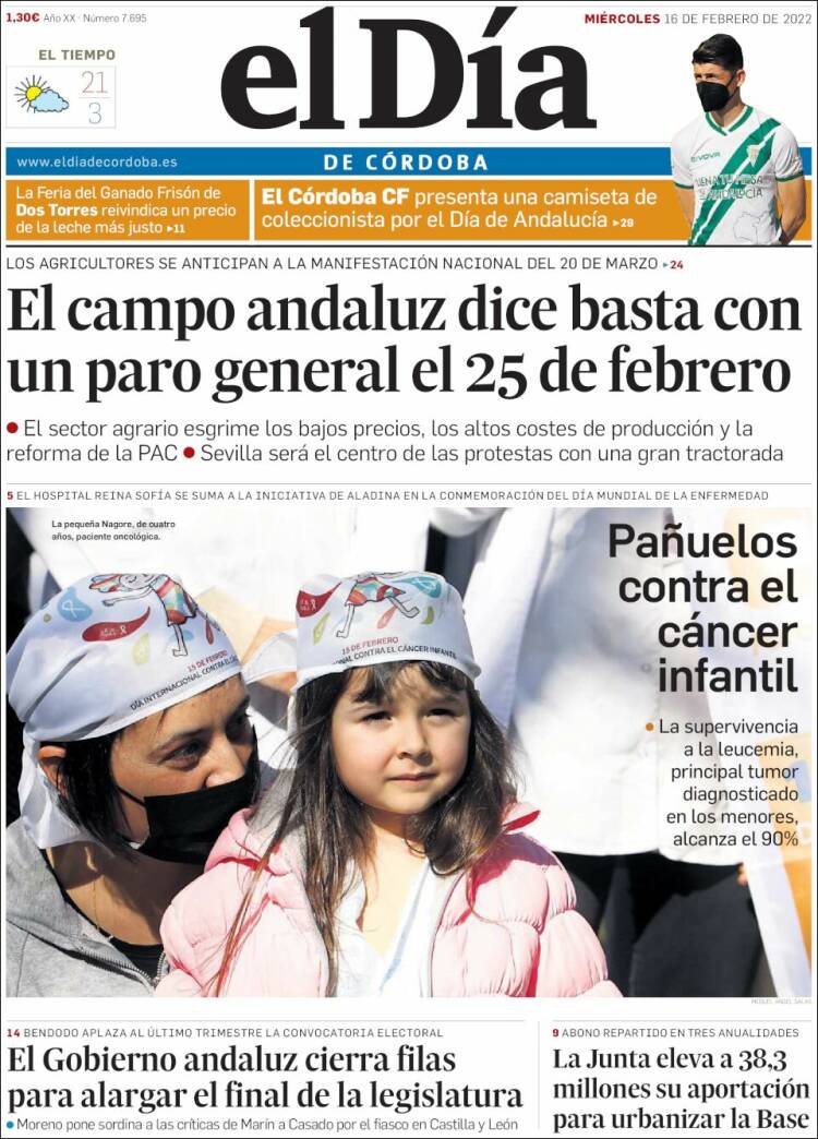 Portada de El Día de Córdoba (España)