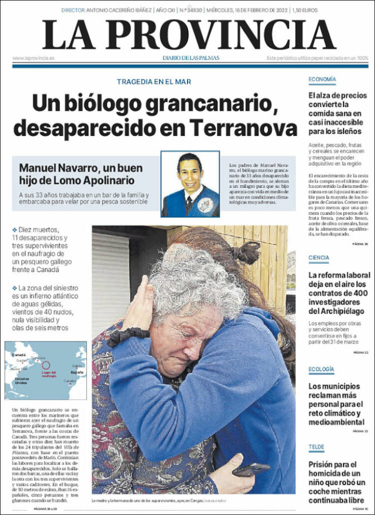 Portada de La Provincia (Spain)