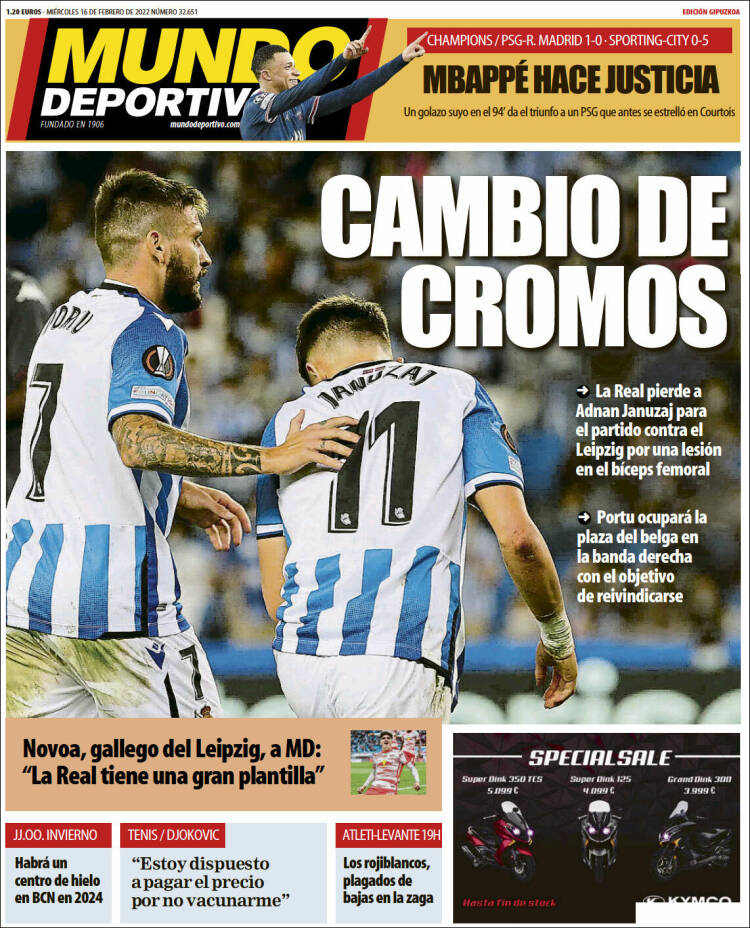 Portada de Mundo Deportivo Gipuzkoa (Espagne)