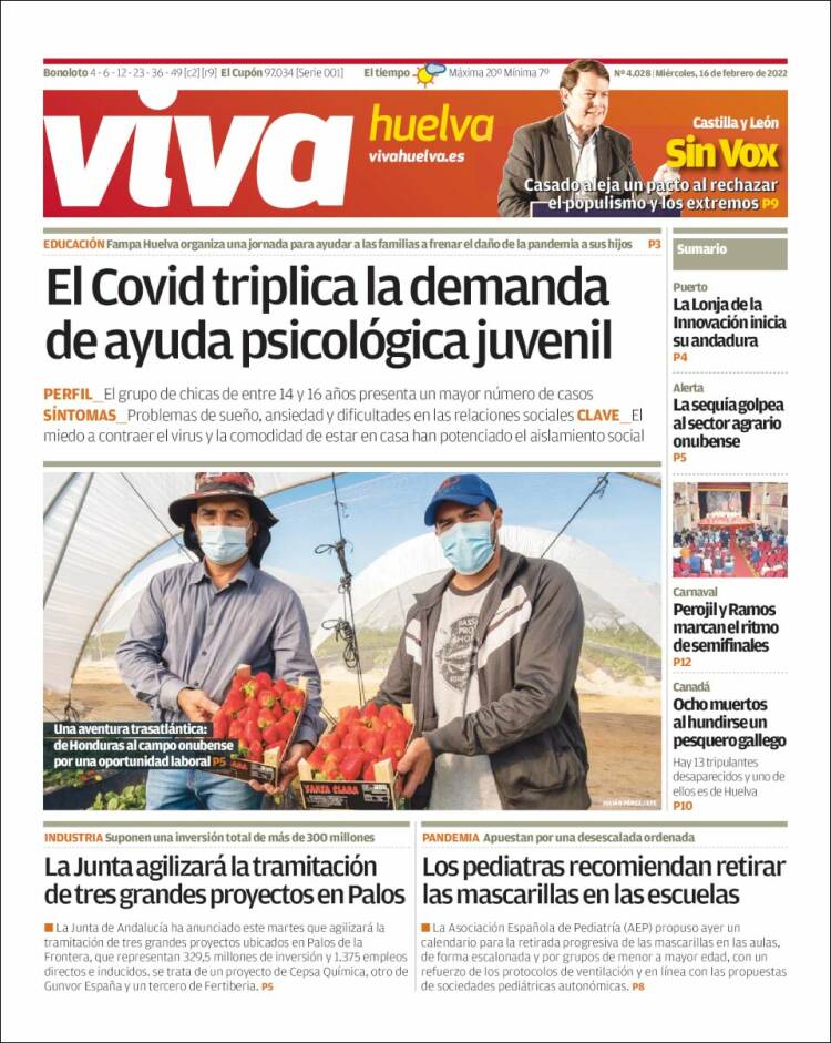 Portada de Viva Huelva (España)