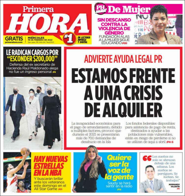 Portada de Primera Hora (Puerto Rico)