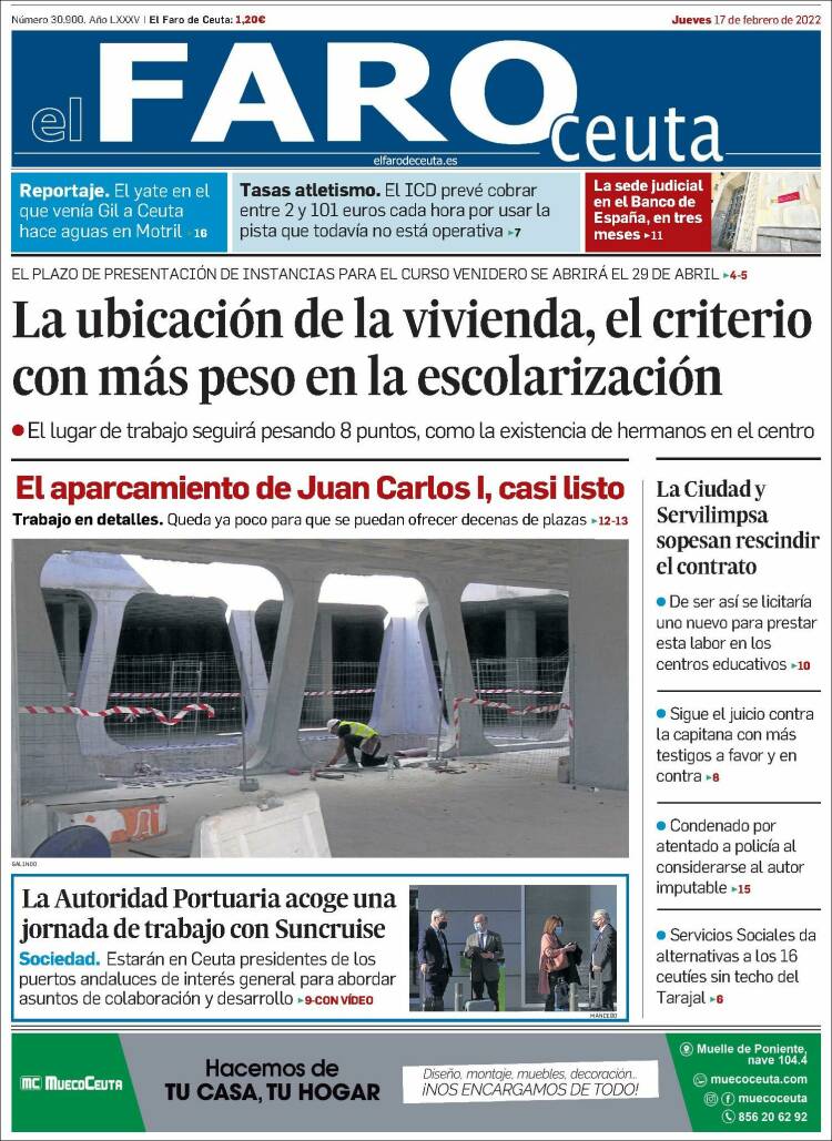 Portada de El Faro de Ceuta (España)