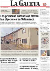 Portada de La Gaceta de Salamanca (España)