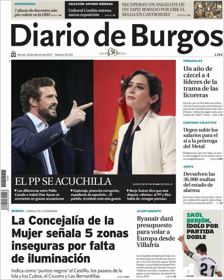 Portada de Diario de Burgos (España)