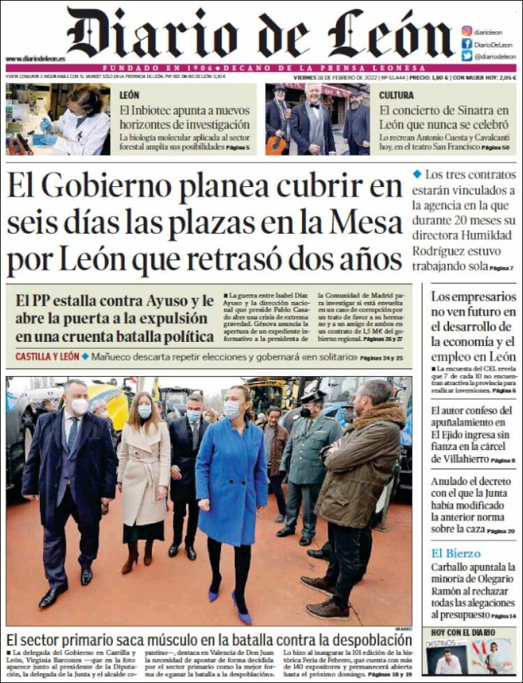 Portada de Diario de León (España)