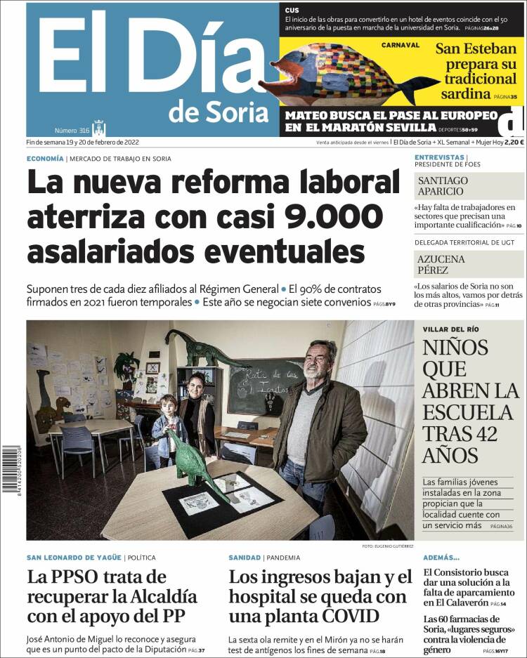 Portada de El Día de Soria (España)
