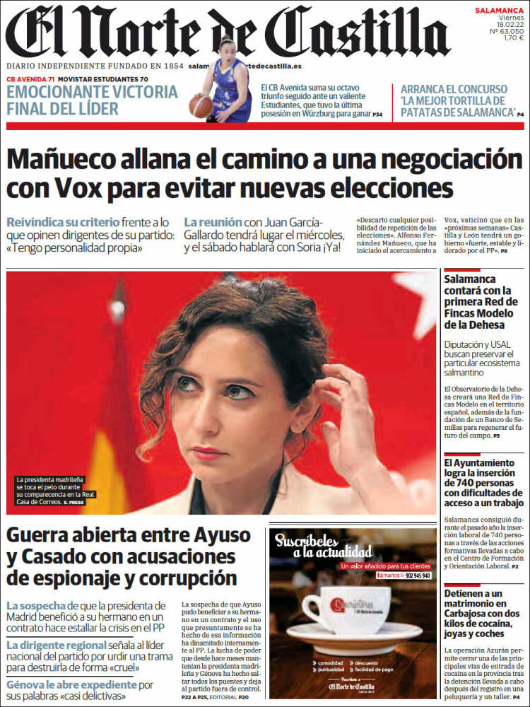Portada de Norte de Castilla - Salamanca (España)