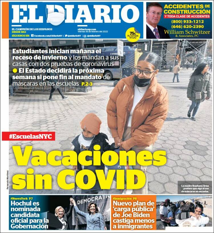 Portada de El Diario NY (USA)