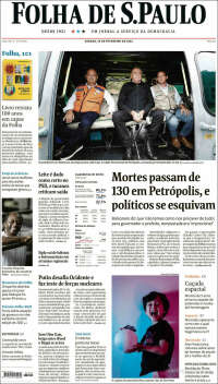 Portada de Folha de São Paulo (Brasil)