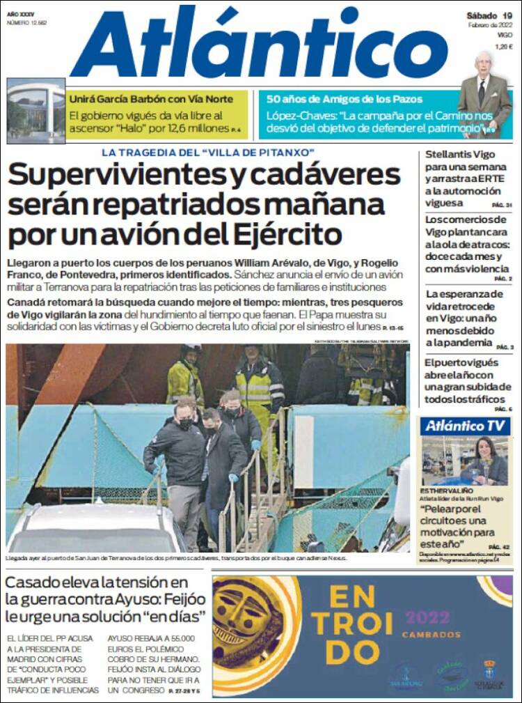 Portada de Atlántico Diario (España)