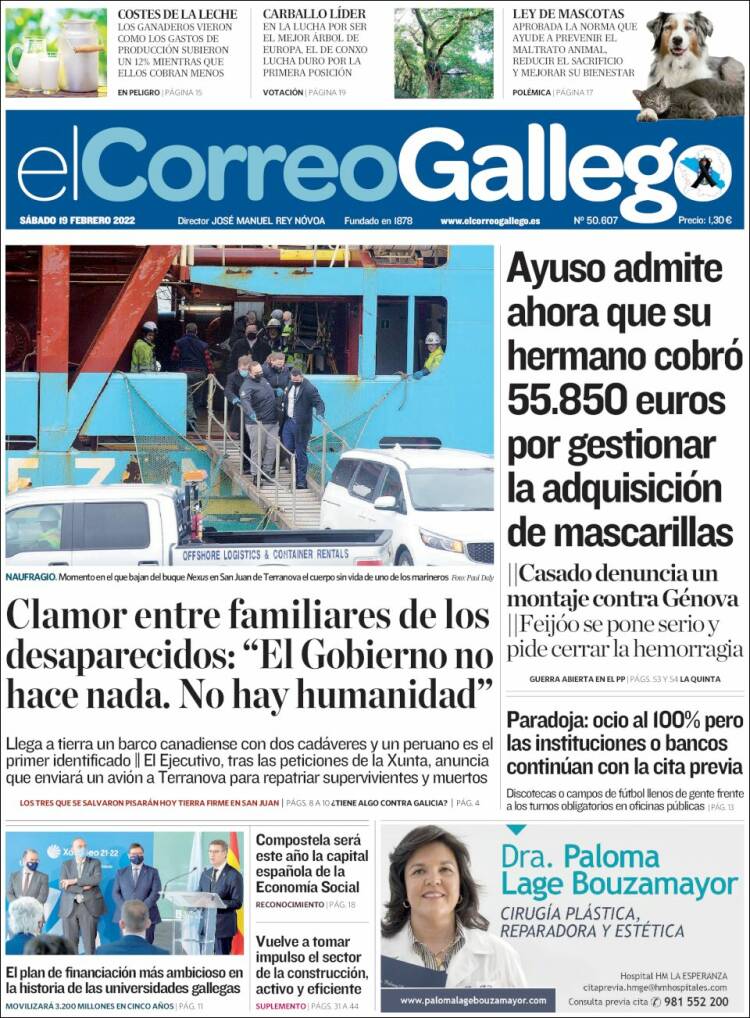 Portada de El Correo Gallego (Espa&ntilde;a)