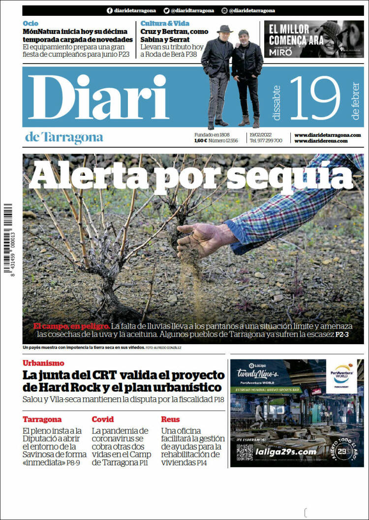 Portada de Diari de Tarragona (Espa&ntilde;a)