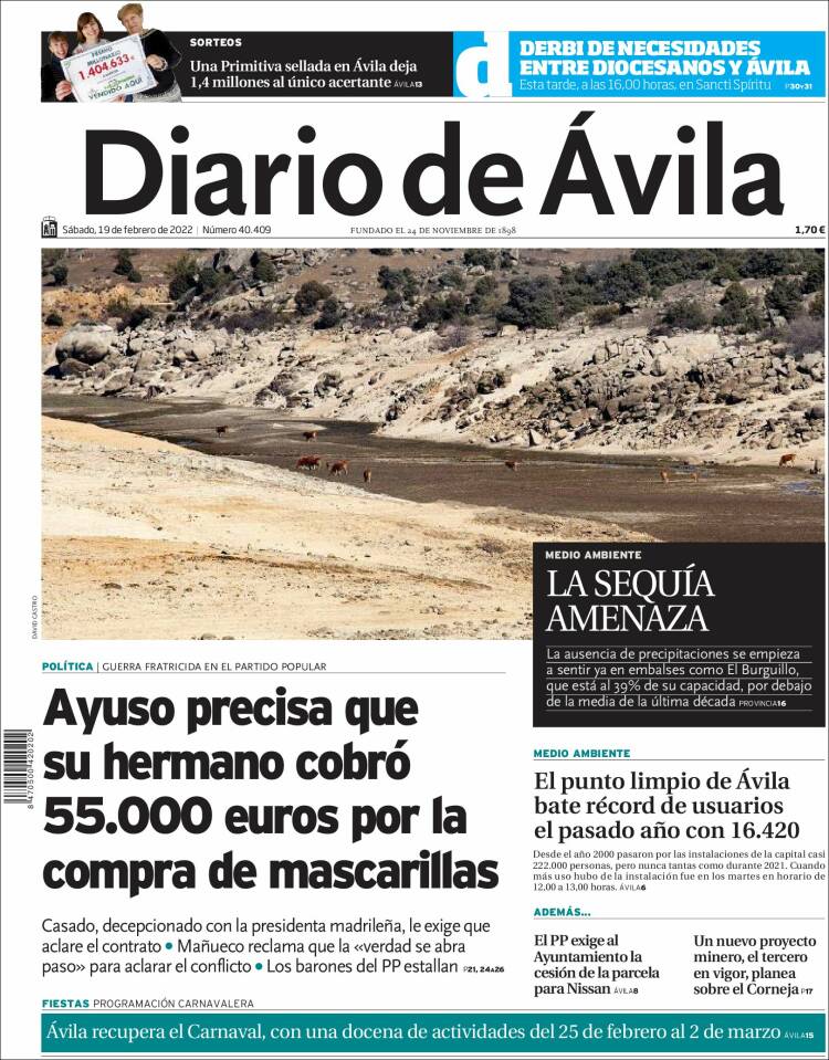 Portada de Diario de Ávila (Espa&ntilde;a)