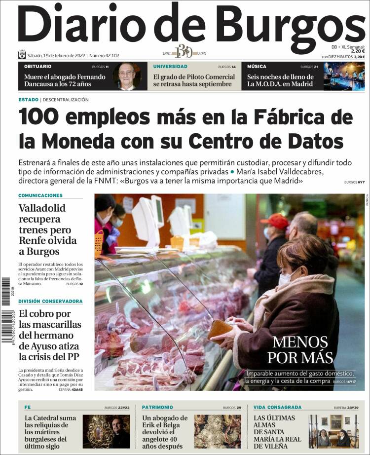 Portada de Diario de Burgos (Espa&ntilde;a)