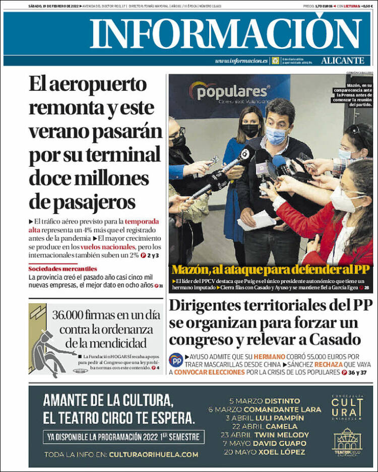 Portada de Diario Información (Espa&ntilde;a)