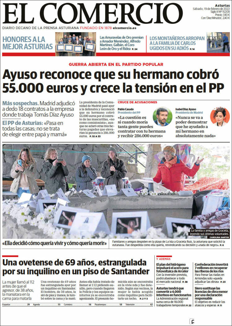 Portada de El Comercio (Espa&ntilde;a)