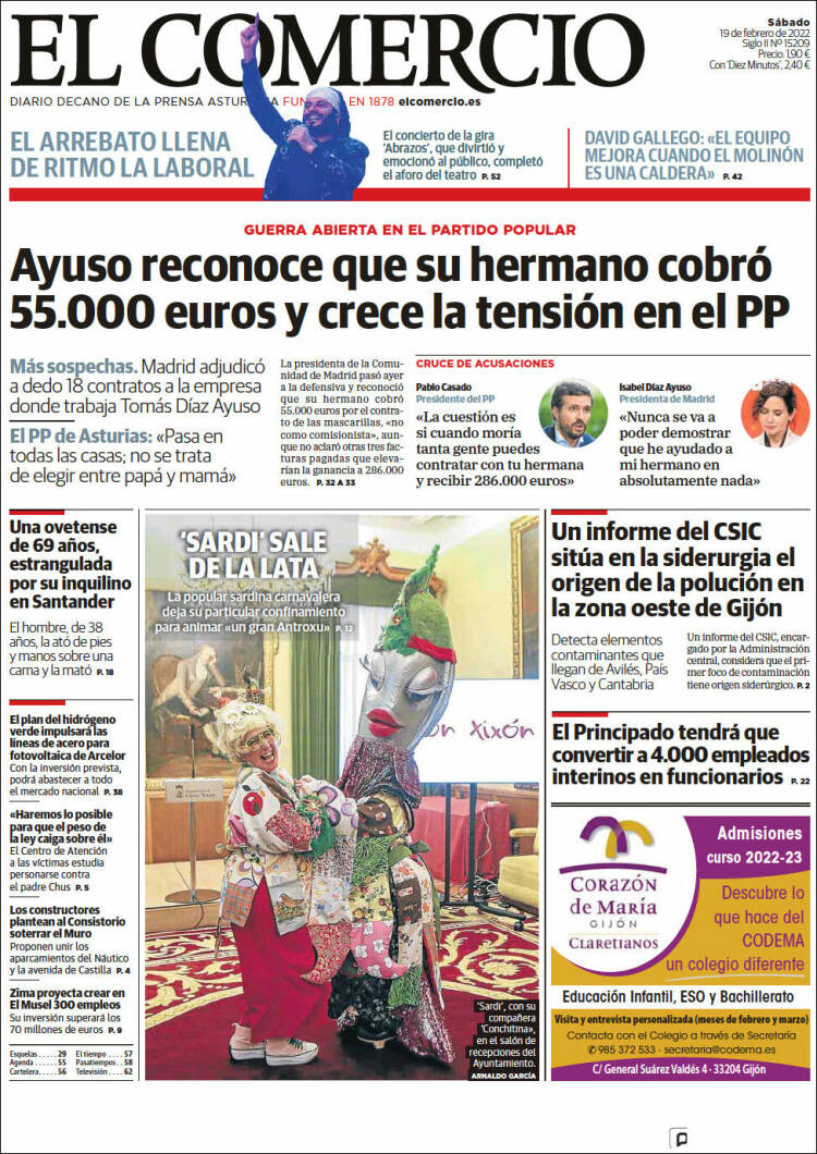 Portada de El Comercio - Gijón (Espa&ntilde;a)