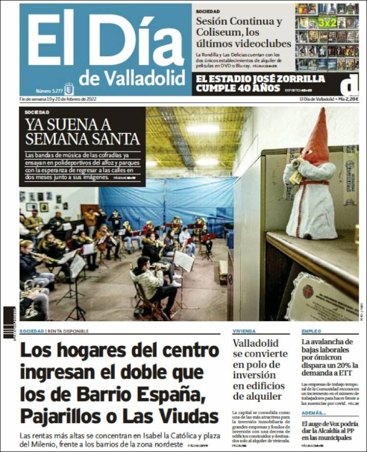 Portada de El Día de Valladolid (Espa&ntilde;a)