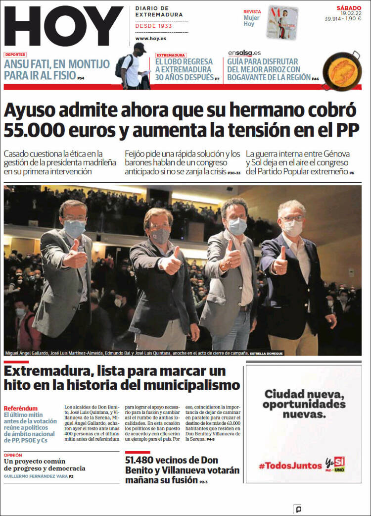 Portada de Hoy - Caceres (Espa&ntilde;a)