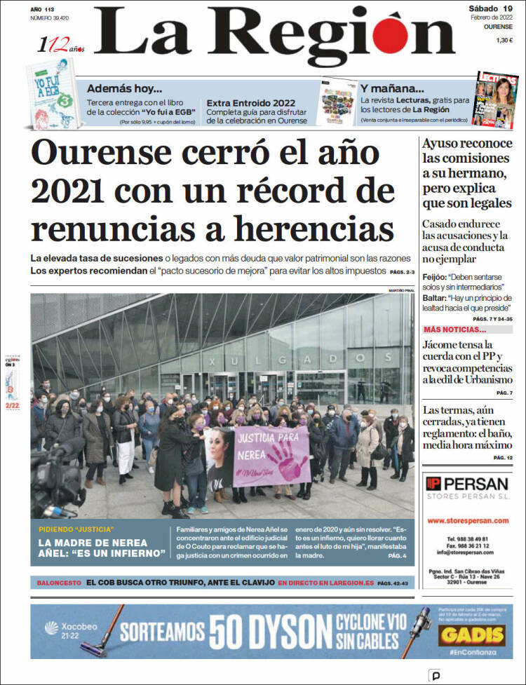Portada de La Región de Ourense (Espa&ntilde;a)