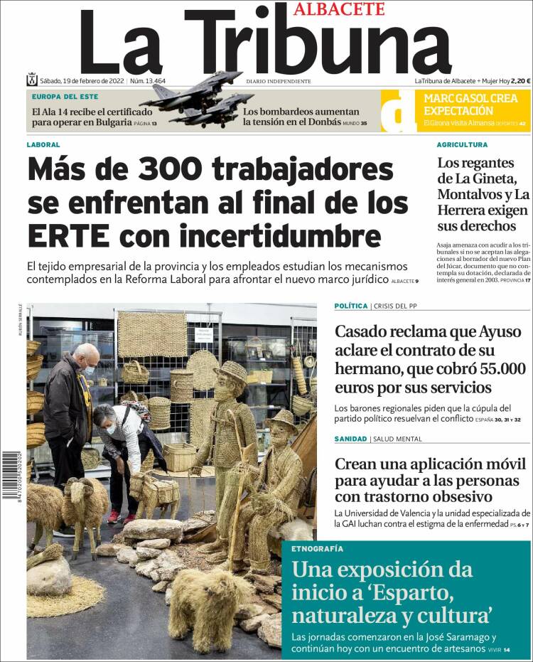 Portada de La Tribuna de Albacete (Espa&ntilde;a)