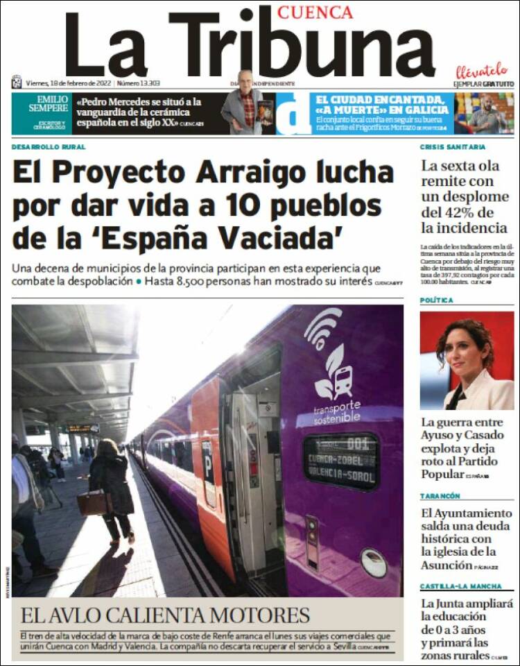 Portada de La Tribuna de Cuenca (Espa&ntilde;a)
