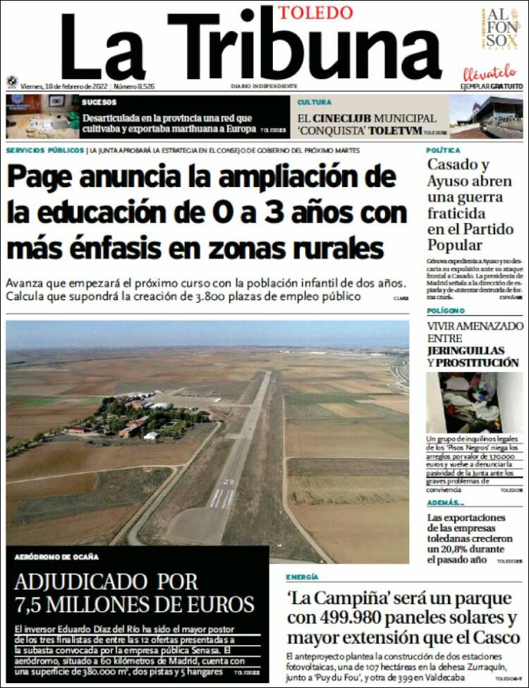 Portada de La Tribuna de Toledo (Espa&ntilde;a)