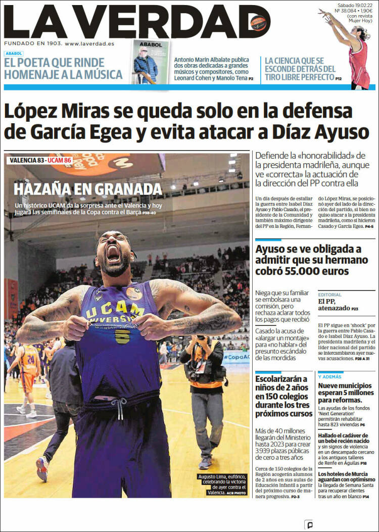 Portada de La Verdad de Murcia (Espa&ntilde;a)