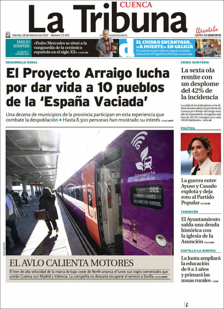 Portada de La Tribuna de Cuenca (Espa&ntilde;a)