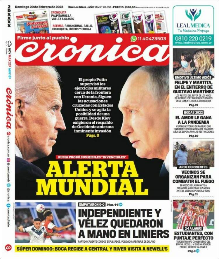 Portada de Diario El Libertador (Argentina)