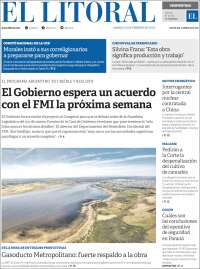 Portada de Diario El Litoral (Argentina)