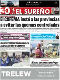 Portada de Diario El Sureño (Argentina)