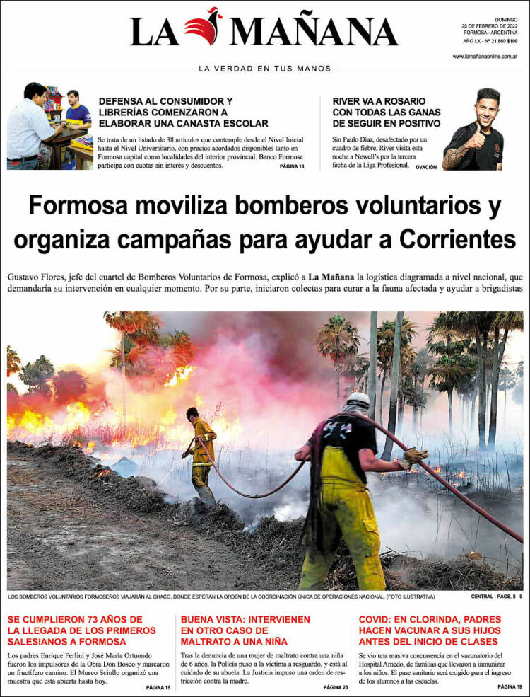 Portada de Diario La Mañana (Argentina)