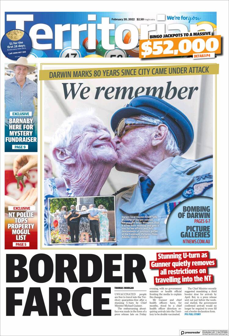 Portada de Northern Territory News (Australia)