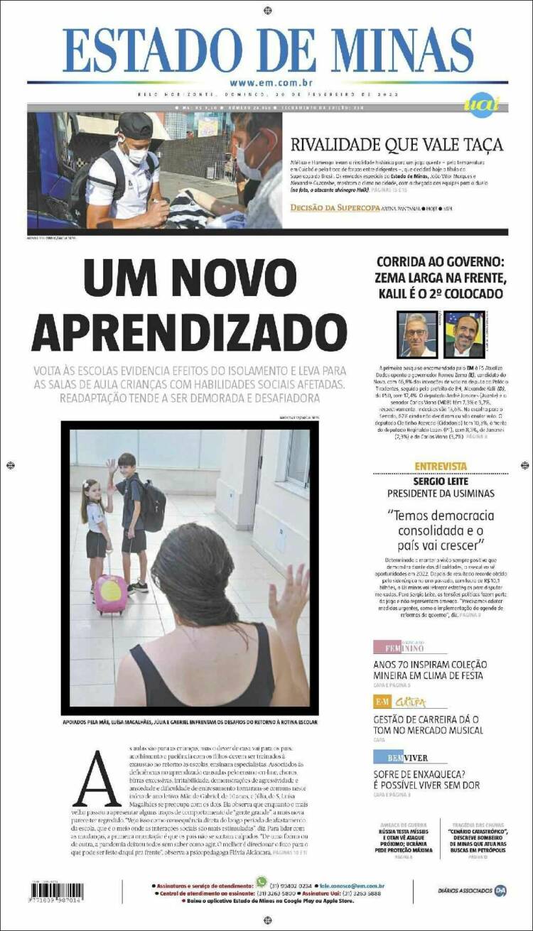 Portada de Jornal Estado de Minas (Brasil)