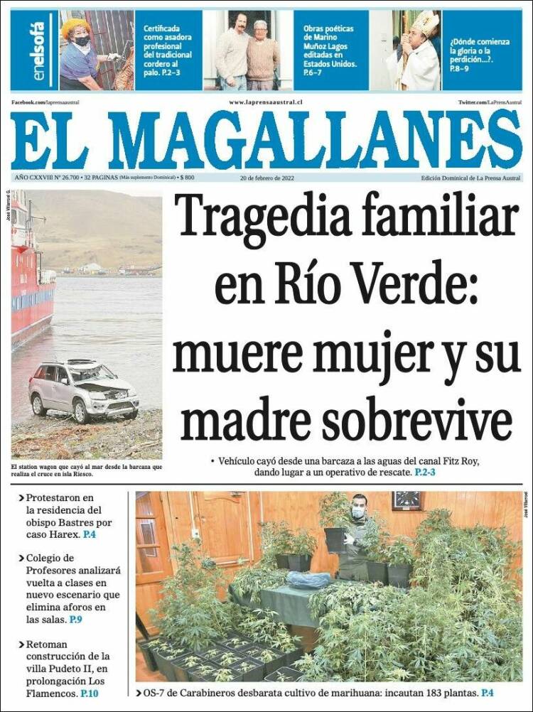 Portada de El Magallanes (Chile)