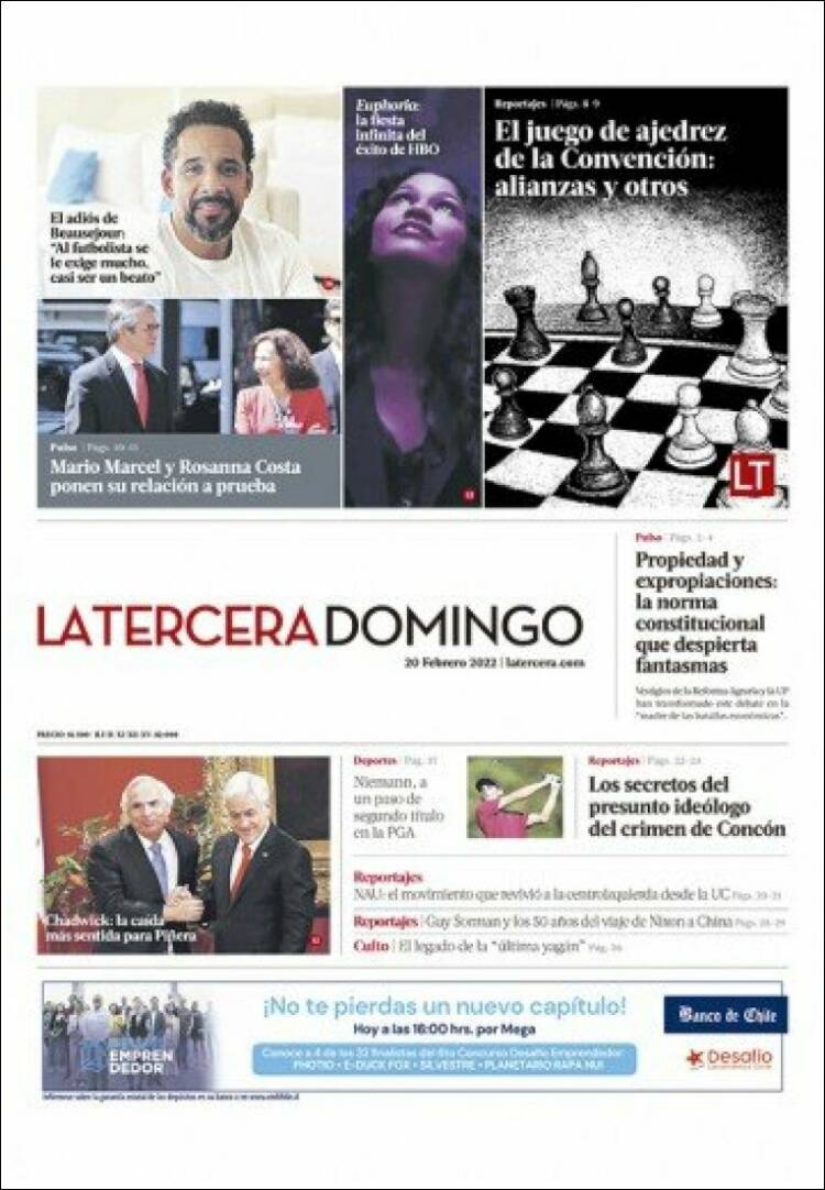 Portada de La Tercera (Chile)