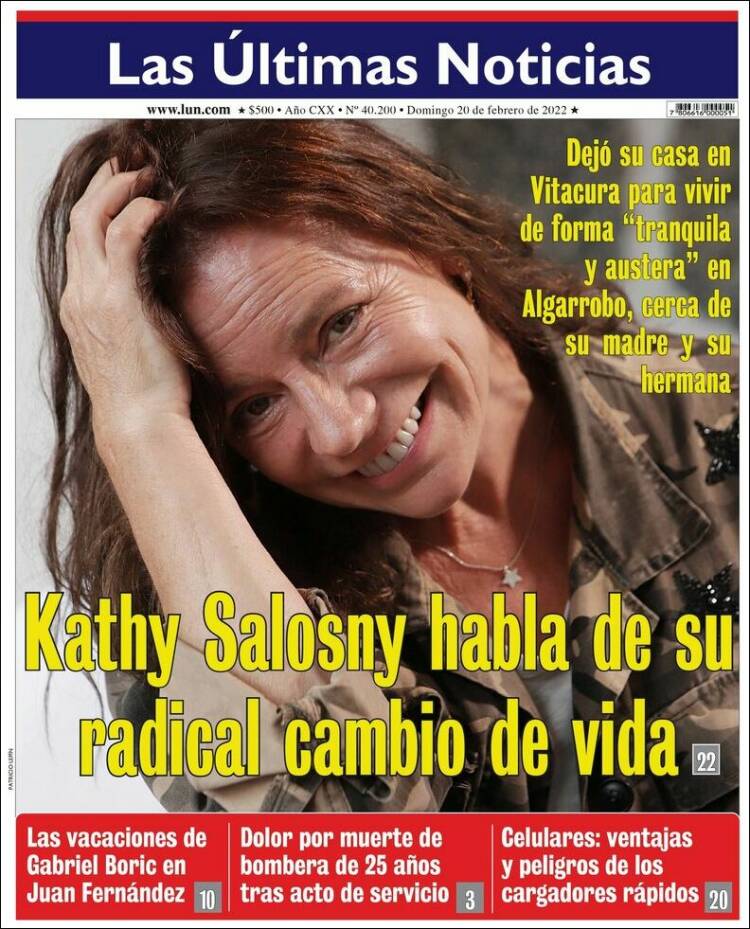 Portada de Las Últimas Noticias (Chile)