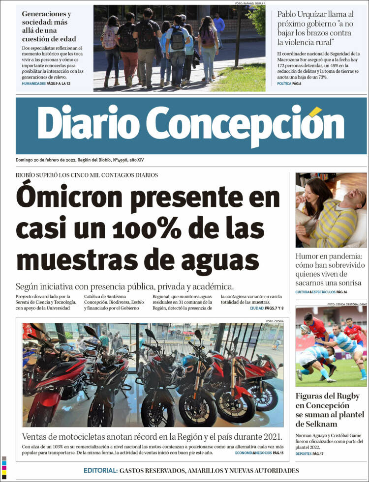 Portada de Diario de Concepción (Chile)