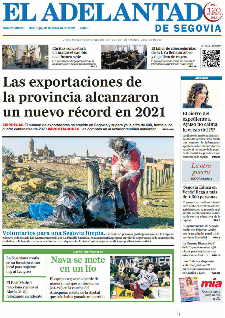 Portada de El Adelantado de Segovia (Espa&ntilde;a)