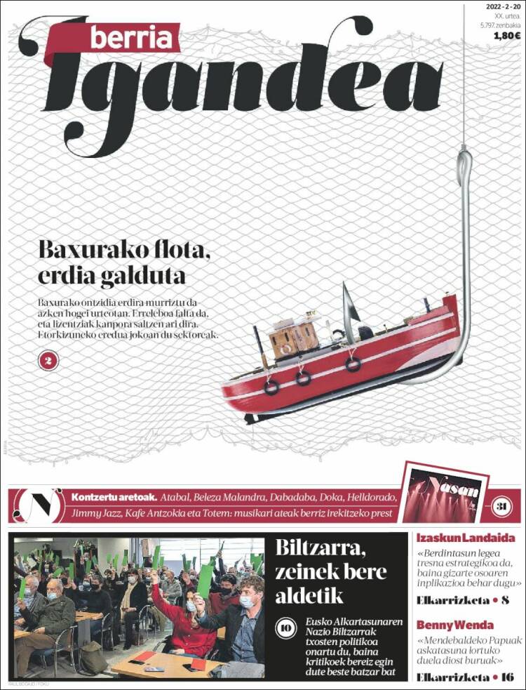 Portada de Berria (Espa&ntilde;a)