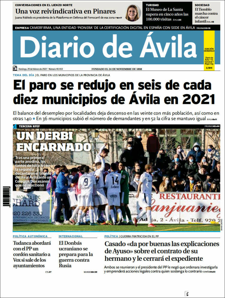 Portada de Diario de Ávila (Espa&ntilde;a)