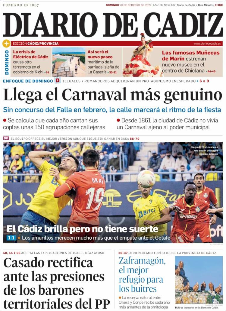 Portada de Diario de Cádiz (Espa&ntilde;a)