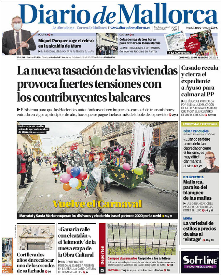 Portada de Diario de Mallorca (Espa&ntilde;a)